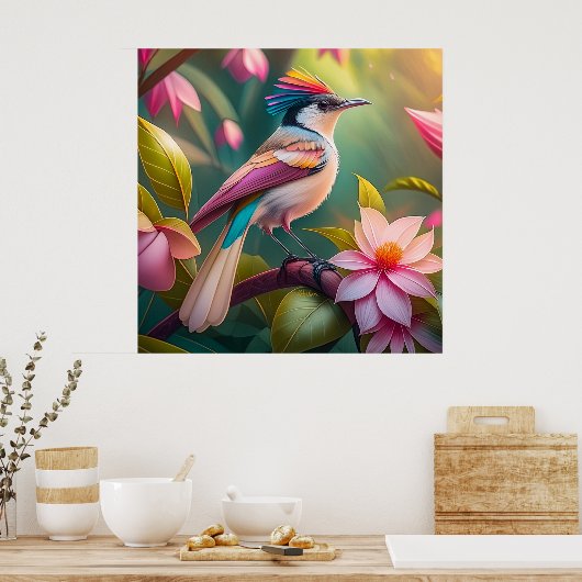 Rainbow-Jay Fantasy Bird Poster (Küche)