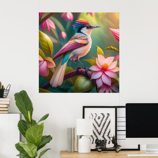 Rainbow-Jay Fantasy Bird Poster (Heimbüro)