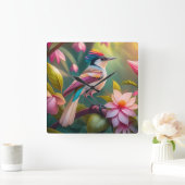 Rainbow-Jay Fantasy Bird Quadratische Wanduhr (Zuhause)