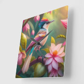 Rainbow-Jay Fantasy Bird Quadratische Wanduhr (Winkel)