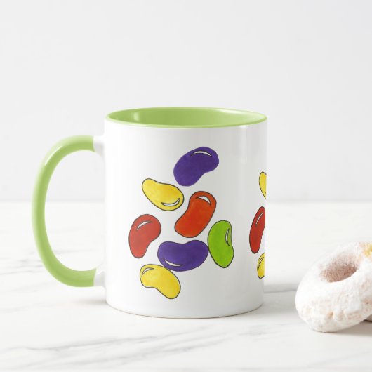 Rainbow Jelly Beans Easter Candy Confection Tasse (Mit Donut)