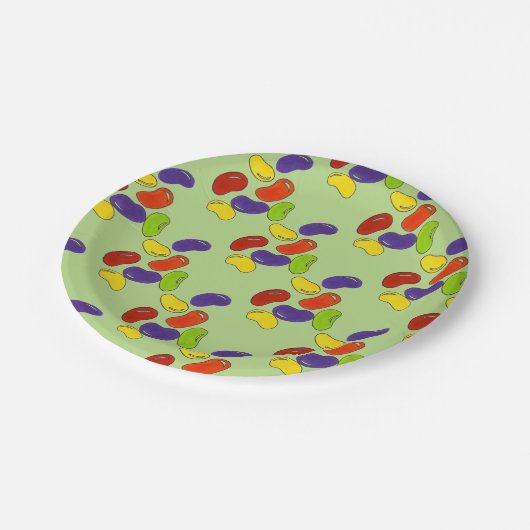 Rainbow Jelly Beans Jellyboboa Osterkörbe Candy Pappteller (Schrägansicht)