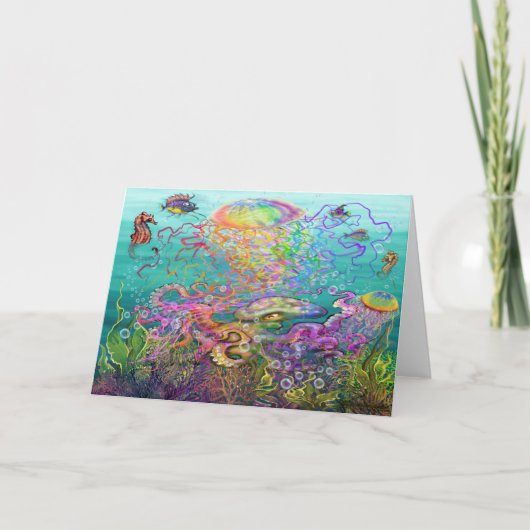 Rainbow Jellyfish Card Karte (Vorderseite)