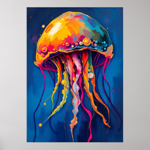Rainbow Jellyfish Dream - Psychedelic Ocean Glow Poster