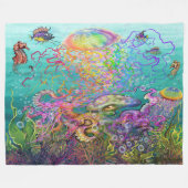 Rainbow Jellyfish Fleece Blanket (Vorderseite (Horizontal))