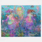 Rainbow Jellyfish Mermaid Dress Fleece Blanket (Vorderseite (Horizontal))