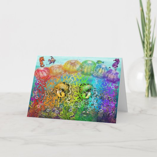 Rainbow Jellyfish Tentacles Karte (Vorderseite)