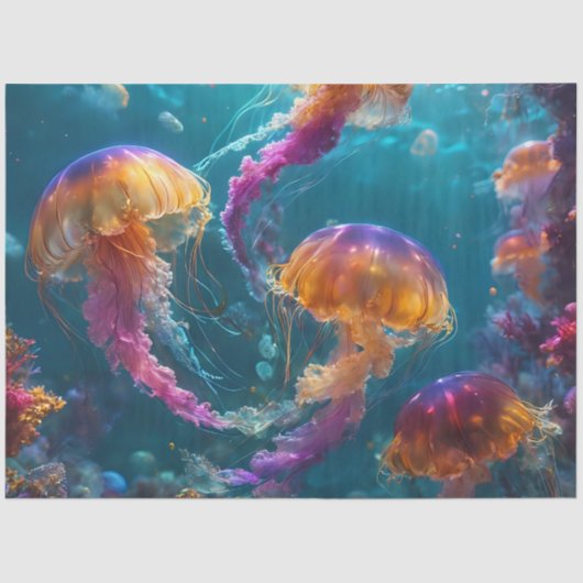 Rainbow Jellyfish Tissue Paper Seidenpapier (Vorderseite)