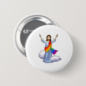 Rainbow Jesus Button (Vorne & Hinten)