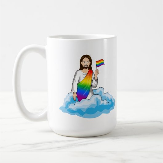 Rainbow Jesus Flag Kaffeetasse (Links)