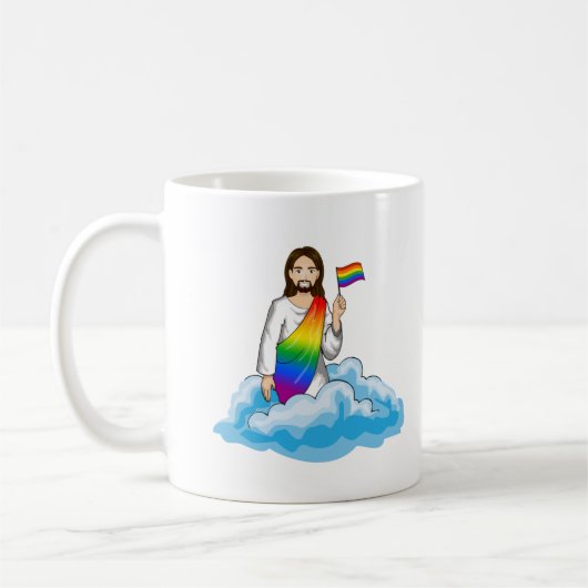 Rainbow Jesus Flag Kaffeetasse (Links)