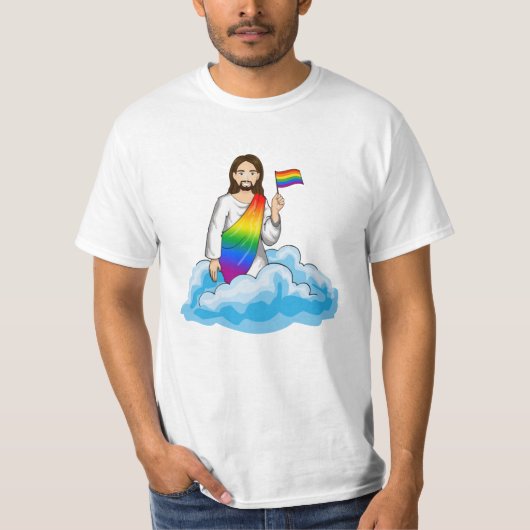 Rainbow Jesus Flag T-Shirt (Vorderseite)