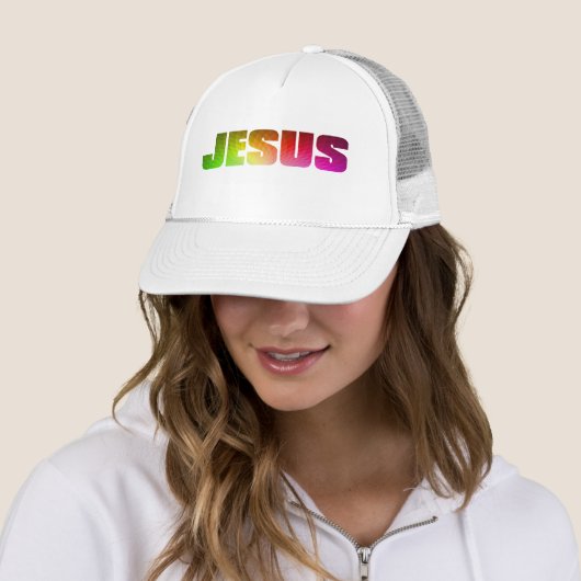 Rainbow Jesus Hat Truckerkappe (Beispiel)