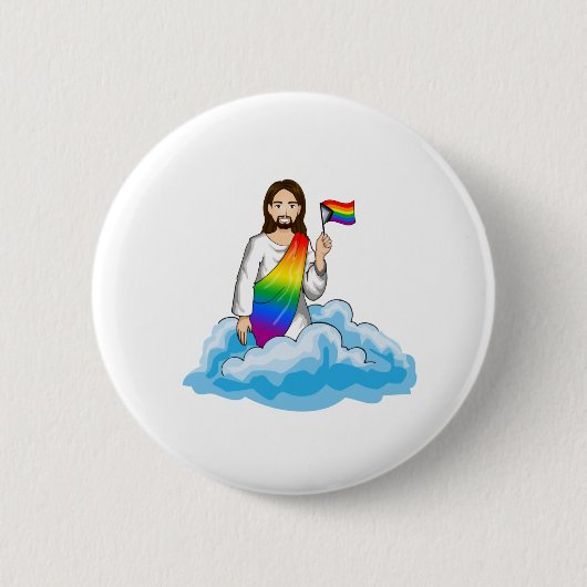 Rainbow Jesus Progress Flag Button (Vorderseite)
