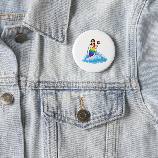 Rainbow Jesus Progress Flag Button (Beispiel)