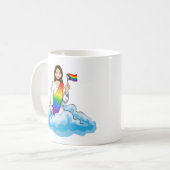 Rainbow Jesus Progress Flag Kaffeetasse (Vorderseite Links)