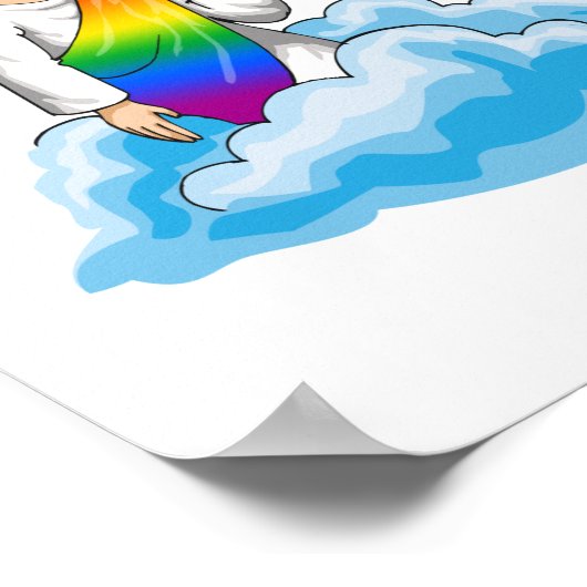 Rainbow Jesus Progress Flag Poster (Ecke)