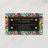 Rainbow Jewel Tone Mosaik Glasmuster Visitenkarte (Rückseite)