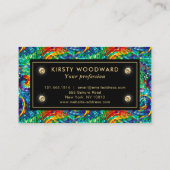 Rainbow Jewel Tone Mosaik Glasmuster Visitenkarte (Rückseite)