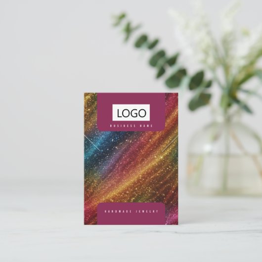 Rainbow Jewelrings Ohrringe Necklace Display Card Visitenkarte (Stehend Vorderseite)