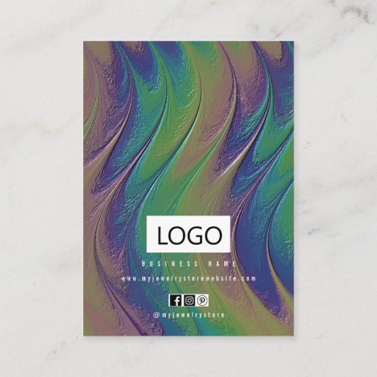 Rainbow Jewelrings Ohrringe Necklace Display Card Visitenkarte (Rückseite)