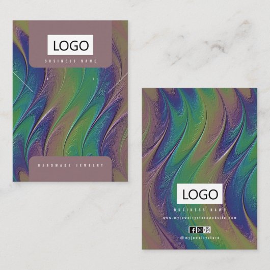 Rainbow Jewelrings Ohrringe Necklace Display Card Visitenkarte (Vorne/Hinten)