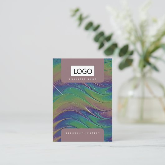 Rainbow Jewelrings Ohrringe Necklace Display Card Visitenkarte (Stehend Vorderseite)