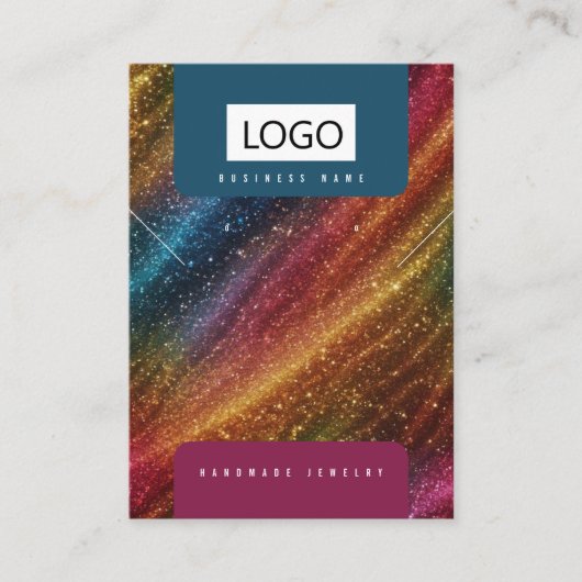 Rainbow Jewelrings Ohrringe Necklace Display Card Visitenkarte (Vorderseite)