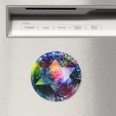 Rainbow Jewish Star Magnet (In Situ (Geschirrspüler))