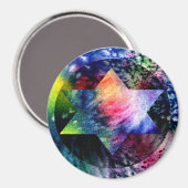 Rainbow Jewish Star Magnet (Vorderseite/Rückseite)