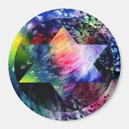 Rainbow Jewish Star Magnet (Vorne)