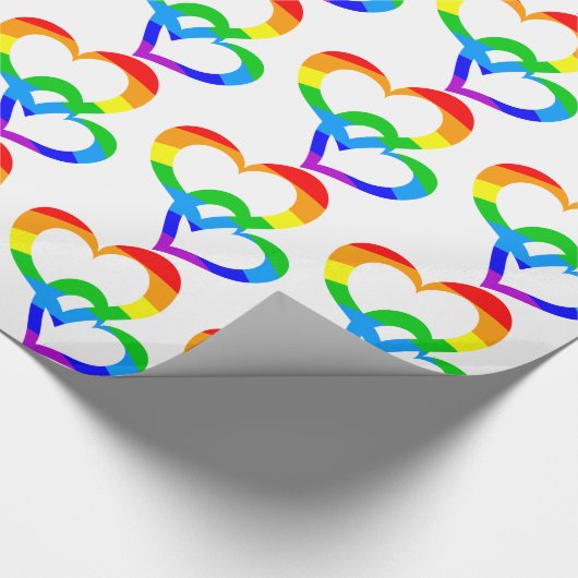 Rainbow Joined Hearts Gift Wrap Geschenkpapier (Ecke)