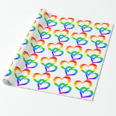 Rainbow Joined Hearts Gift Wrap Geschenkpapier (Ungerollt)