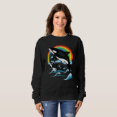 Rainbow & Jumping Orca Killer Wal Sweatshirt (Vorne ganz)