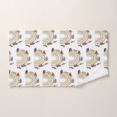 Rainbow-Jungle-Tiermuster in Erdfarben Badhandtuch Set (Handtuch)