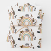 Rainbow-Jungle-Tiermuster in Erdfarben Geschenkpapier Set (Beispiel)