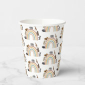 Rainbow-Jungle-Tiermuster in Erdfarben Pappbecher (Links)