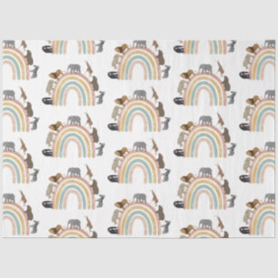 Rainbow-Jungle-Tiermuster in Erdfarben Seidenpapier
