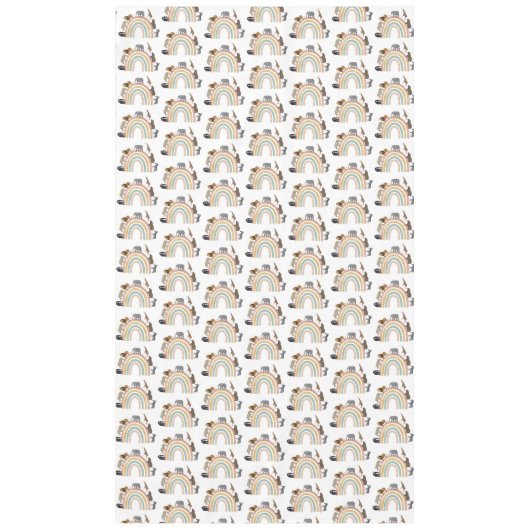 Rainbow-Jungle-Tiermuster in Erdfarben Tischdecke (Vorderseite)