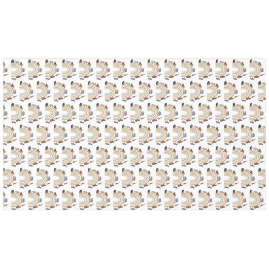 Rainbow-Jungle-Tiermuster in Erdfarben Tischdecke (Vorderseite (Horizontal))