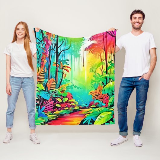 Rainbow Jungle: Vivid Dream Fleecedecke (Beispiel)