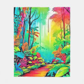 Rainbow Jungle: Vivid Dream Fleecedecke (Vorderseite)