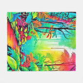 Rainbow Jungle: Vivid Dream Fleecedecke (Vorderseite (Horizontal))