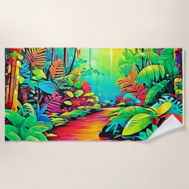 Rainbow Jungle: Vivid Dream Strandtuch