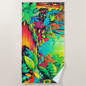 Rainbow Jungle: Vivid Dream Strandtuch (Vorderseite)