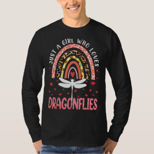 Rainbow Just a Girl Who Liebe Dragonfats Animes T-Shirt