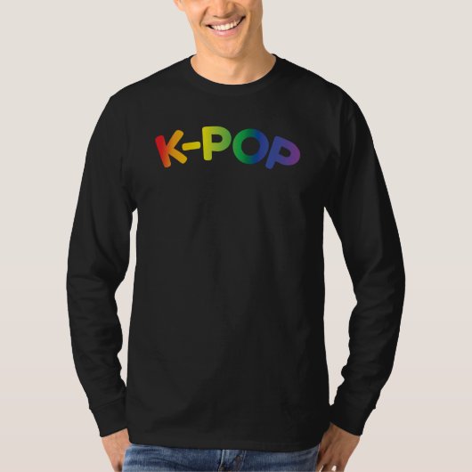 Rainbow K-Pop Ver 1 Langarm T-Shirt (Vorderseite)