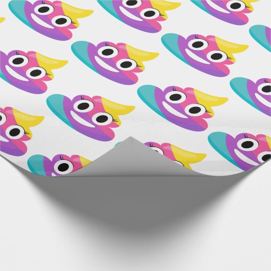 Rainbow Kack Emoji Geschenkpapier (Ecke)