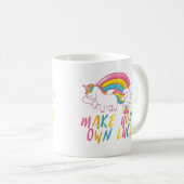 Rainbow Kackend Unicorn machen Ihr Glück Kaffeetasse (VorderseiteRechts)