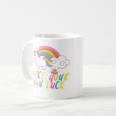 Rainbow Kackend Unicorn machen Ihr Glück Kaffeetasse (Vorderseite Links)